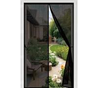 Fly Screens for Doors 90 x 202 cm Automatically Closes Keeps Bugs Out, Powerful Magnets and Magic Tape, No Drill Installation, Anti Mosquito Mesh Curtain for Sliding Door, Black
