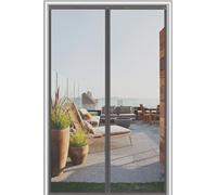 Fly Screens for Doors 90x195cm，Magnetic Fly Screen Door with Powerful Magnets Seal, Polyester Fine Mesh, Full Frame Magic Tape,Patio Insect Door Screen,Keep Bugs Out & Lets Fresh Air in，Grey