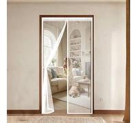 Fly Screens for Doors 95 x 232 cm, Automatically Closes, Keep Insects, with Strong Magnets and Magic Band, Without Drilling, Patio Insect Door Screen Pet & Kid Friendly, White