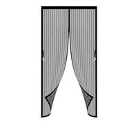 Fly Screens for Doors 96 x 108 cm with Powerful Magnets and Full Frame Magic Tape Pet Screen Door Self Sealing No Gap, Pet-Friendly for Home, Office and Store, Black