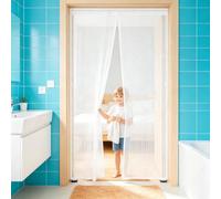 Fly Screens for Doors 99 x 215 cm Curtain, Heavy Duty Self-Sealing Mesh, Door Screen Automatically Closes Magnetic Door Curtains Fly Screen for Front Doors, Sliding, White
