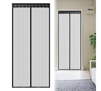 Fly Screens for Doors - Magnetic Door Fly Screen Curtain, Heavy-Duty Mesh Curtain with Powerful Magnets & Full Frame Magic Tape, Hands-Free Automatic Closure, Easy No-Drill Installation (90x200cm)