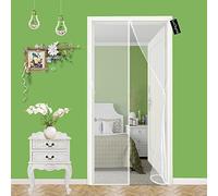 Fly Screens for Doors - Mesh Fly Curtain 80x190cm(31x75inch) Insect Door Screen with Full Frame Magic Tape - Seal Automatically - Keep Bugs Out & Let Fresh Air in - for French Door White