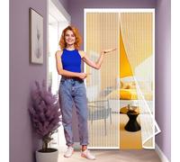 Fly Screens for Doors Metal 127 x 193 cm Mosquito Door Screen Easy Installation Without Drilling High Density Fly Bug Mosquito for Balcony and Patio Doors, White