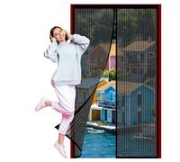 Fly Screens for Doors Metal 76 x 210 cm Magnetic Door Curtain Install Without Drilling Top-to-Bottom Seal Automatically for Sliding Doors, Black