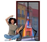 Fly Screens for Doors Plastic 80 x 183 cm Heavy Duty Door Screen Easy Installation Without Drilling High Density Fly Bug Mosquito for French Door, Black