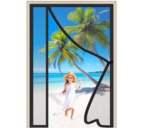 Fly Screens for Doors Side Opening 70x220cm Insect Net Mesh Screen Window Magnetic Top to Bottom Seal Snaps Shuts Automatically for Anti Mosquito or Anti Pest Black