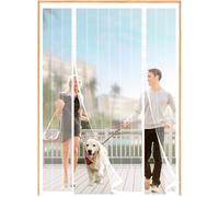 Fly Screens for Doors White,270(68/134/68)x200cm Magnetic Door Curtain for Keeping Out Flies for Double Doors, Magnets Door Net to Keep Bugs Out, for Patio Door, Sliding Door, Double Door, French Door