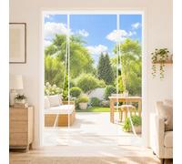Fly Screens for French Double Doors 230x230cm Hands-Free Entry with Powerful Automatic Magnetic Closure for Double Doors that Open up the Whole Living Space White