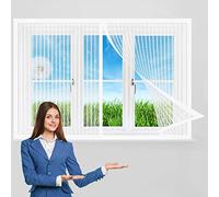 Fly Screens for Window 100 x 115 cm, Magnetic Door Curtains Fly Screen, Keep Insects Out for French Doors/Sliding Glass Doors/Patio Doors, White