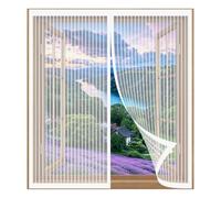 Fly Screens for Window 40 x 75 cm Easy Installation No Drilling Or Screwing Magnetic Closure Mesh Window Curtains for Windows Nets to Keep Bugs Out, White