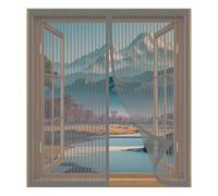 Fly Screens for Window 40 x 99 cm Easy Installation No Drilling Or Screwing Anti Mosquito Fly Curtain for Windows Nets to Keep Bugs Out, Grey