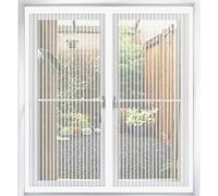 Fly Screens for Window 60 x 110 cm Fly Screens for Windows Without Drilling Self-Adhesive Tape for All Doors and Windows, White