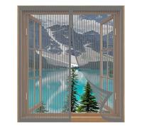 Fly Screens for Window 75 x 93 cm Easy Installation No Drilling Or Screwing Transparent Insect Screen Mosquito Bug Protection for Windows Nets to Keep Bugs Out, Grey