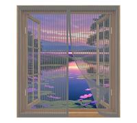 Fly Screens for Window 80 x 120 cm Easy Installation No Drilling Or Screwing Powerful Magnets for Windows Nets to Keep Bugs Out, Grey