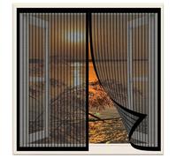 Fly Screens for Window Nets 158 x 188 cm Keep Bugs Out Lets Fresh Air in Anti Mosquito Mesh Curtain Easy to Install Without Drilling for Patio Doors and Windows, Black
