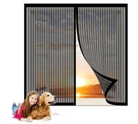 Fly Screens for Window Nets 200 x 70 cm Magnetic Fly Screen Door Window Without Drilling Shuts Automatically for Transparent Screen, Black