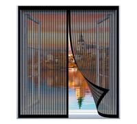 Fly Screens for Window Nets 87 x 77 cm Easy Installation No Drilling Or Screwing Door Screen Mesh Curtain for Windows Nets to Keep Bugs Out, Black