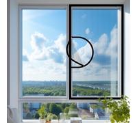 Fly Screens for Window Nets, Window Screen with Zipper Opening, Self-Adhesive Mosquito Insect Mesh, Cat Safety Netting for Windows/Balcony, 1 Piece (100x120cm,White Mesh White Sticker)