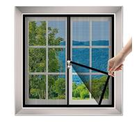 Fly Screens for Window, Window in-Sect Screen Net, Self-Adhesive in-Sect Screen Net with Zipper, for Living Room Bedroom Study Kitchen, 80/120-120/150 Cm