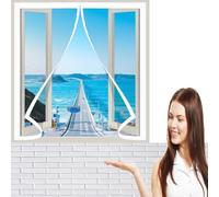 Fly Screens for Windows 100 x 144 cm Keep The Indoor Air Fresh Fly Bug Bee Protector Screen Hundreds of Sizes for Windows Doors Or Skylights, White
