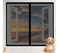 Fly Screens for Windows 120 x 130 cm Magnetic Flyscreen Net Without Drilling Hands Free for Window, Black