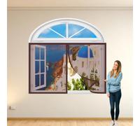 Fly Screens for Windows 140 x 196 cm Keep Fly/Mosquito Out Insect Mesh Mosquito Net Window Excellent Airflow for Windows, Brown
