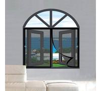 Fly Screens for Windows 155 x 92 cm Reinforced Polyester Anti-Tearing, Self Sealing, Keeps Bugs Out Mosquito Net Window Fly Screen for Windows Doors Patio, Black