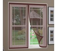 Fly Screens for Windows 185 x 148 cm No Drilling Required Fly Net for Windows Magnetic Durable & Easy to Maintain Fitted to Multiple, Brown