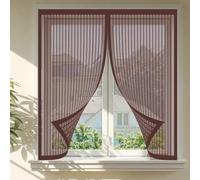 Fly Screens for Windows 195 x 196 cm Easy Installation Bug Net Fly Screen Window Nets Durable & Easy to Maintain Fitted to Multiple Windows, Brown