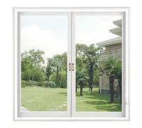 Fly Screens for Windows,50x110cm(19.8x43.3in) DIY Window Mesh Invisible Window Curtain Polyester Fiber Encryption Anti-Pull Easy to Cut Tape, Multiple Sizes White-A