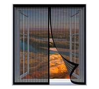 Fly Screens for Windows 60 x 110 cm Easy Installation No Drilling Or Screwing Magnetic Screen Door with Lace for Windows Nets to Keep Bugs Out, Black