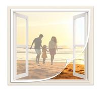 Fly Screens for Windows 60x110cm Mosquitoes with Strip Veil Anti Fly Mosquito Net Easy to Open and Install Requiring No Drilling,White