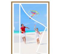 Fly Screens for Windows 65x205cm White Patio Insect Door Screen with Magnets&Full Frame Magic Tape Customizable for Sliding Door Patio French