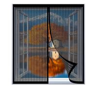 Fly Screens for Windows 75 x 123 cm Easy Installation No Drilling Or Screwing Heavy Duty Bug Mesh Curtain for Windows Nets to Keep Bugs Out, Black