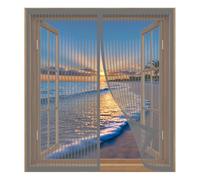 Fly Screens for Windows 93 x 100 cm Easy Installation No Drilling Or Screwing Anti Mosquito Mesh Curtain for Windows Nets to Keep Bugs Out, Grey