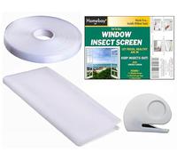 Fly Screens For Windows -Cut To Size Nets to Keep Bugs & Mosquito out, Window Insect Screen Fine Mesh With Impoved Mushroom Hook Adhesive Tape & Cutter