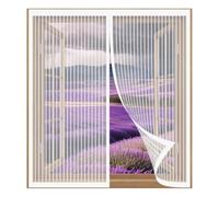 Fly Screens for Windows Frame 80 x 120 cm Easy Installation No Drilling Or Screwing Door Screen Mesh Curtain for Windows Nets to Keep Bugs Out, White