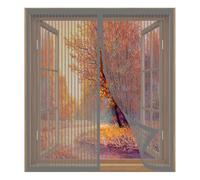Fly Screens for Windows Frame 90 x 99 cm Easy Installation No Drilling Or Screwing Fly Screen Nets for Window for Windows Nets to Keep Bugs Out, Grey