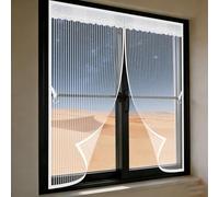 Fly Screens for Windows Magnetic 100 x 149 cm Fly Screen Window Mesh Close Automatically, Keep Bugs Out & Let Fresh Air, Washable, with Magic Tape, for Window, Patio, White