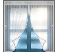 Fly Screens for Windows Magnetic 120 x 71 cm Fly Screen Window Mesh Close Automatically, Keep Bugs Out & Let Fresh Air, Washable, with Magic Tape, for Window, Balcony, White