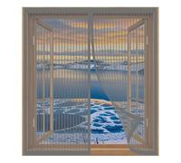 Fly Screens for Windows that Open Inwards 45 x 93 cm Easy Installation No Drilling Or Screwing Powerful Magnets Snap Shut Automatically for Windows Nets to Keep Bugs Out, Grey