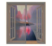 Fly Screens for Windows that Open Inwards 80 x 120 cm Easy Installation No Drilling Or Screwing Magnetic Flyscreen Net for Windows Nets to Keep Bugs Out, Grey