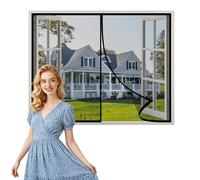 Fly Screens Window Mesh 100x145cm Screen Mesh Insect Protection Window Mosquito Full Frame Magic Tape Net Partition Magnetism Automatically Closes Black