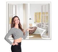 Fly Screens Window Nets 115 x 110 cm(45 x 43inch), Magnetic Door Curtains Fly Screen, Keep Insects Out for French Doors/Sliding Glass Doors/Patio Doors, White
