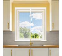 Fly Screens Windows 115 x 120 cm Selfadhesive Tape Reinforced Thickened Window Screen Custom Size for Windows Doors and Patio Screens, White