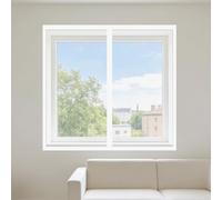 Fly Screens Windows 115 x 125 cm Selfadhesive Tape Fly Screen for Window with Installation Accessories for Home, Office, Bedroom, Living Room Kitchen, White