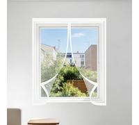 Fly Screens Windows 115 x 125 cm with Selfadhesive Mosquito Net Window Easy Installation for Home, Office, Bedroom, Living Room Kitchen, White