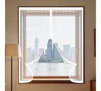 Fly Screens Windows 130 x 140 cm Selfadhesive Tape Mosquito Net Window Excellent Ventilation While Blocking Bugs for Home, Office, Bedroom, Living Room Kitchen, White