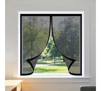 Fly Screens Windows 130 x 85 cm Selfadhesive Tape Selfadhesive Screen Protective Net Easy Installation for Home, Office, Bedroom, Living Room Kitchen, Black